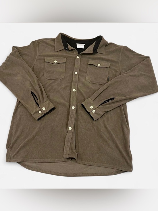 Columbia Other - Columbia Men's Olive green Fleece Button Up‎ Shirt Jacket Shacket Size Xlarge